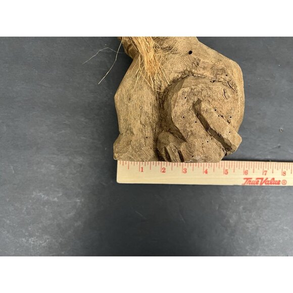 Vintage Rustic Hand Carved Wooden Cat Figurine 7.5" Folk Art Whiskers Primitive - Picture 10 of 10